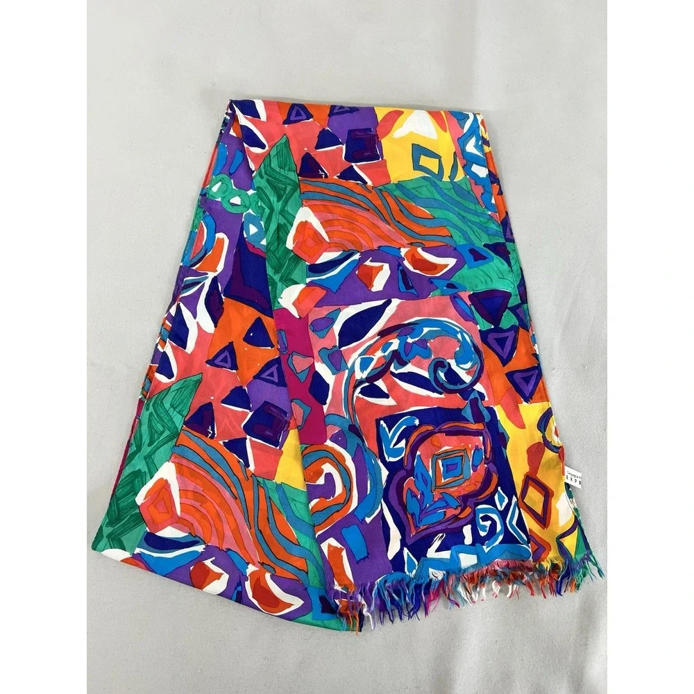 Vintage Scarf Design By Express‎ Silk Measuring 82